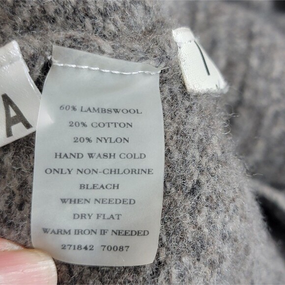 Ann Taylor Sweater Womens Small Brown Lambswool Blend Wide Collar Cowlneck - Picture 11 of 11